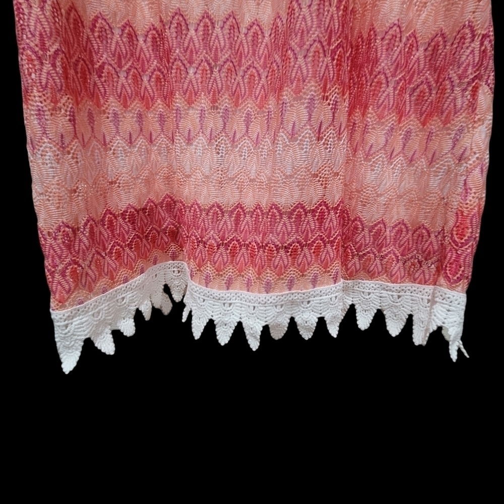 Large Peach Pink Sleeveless Lace Midi Dress Boho Summer Party VCAY - Picture 4 of 6